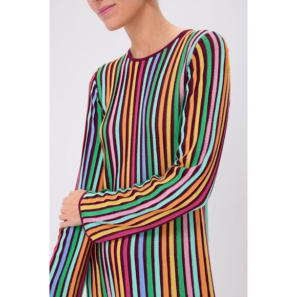 TUCKERNUCK Rainbow Stripe Knit Amal Dress Size L NWT Retail $248 Tuckernuck - Picture 6 of 7